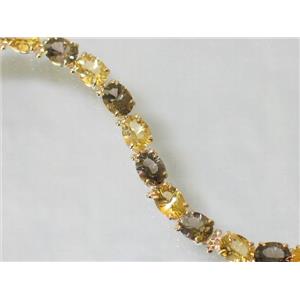 B002, Citrine & Smoky Quartz Gold Bracelet