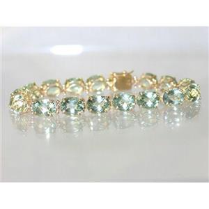 B003, Green Amethyst Gold Bracelet