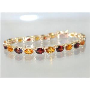 B001, Citrine & Garnet Gold Bracelet