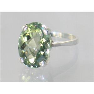 SR267, Green Amethyst Sterling Silver Ring