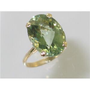 10K, 14K or 18K Gold Ladies Ring, Green Amethyst, R267