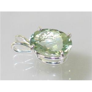 925 Sterling Silver Pendant, Green Amethyst, SP004