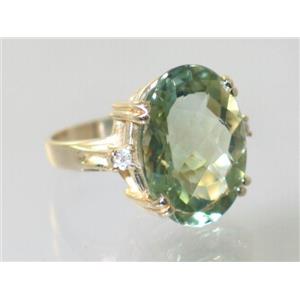 10K, 14K or 18K Gold Ladies Ring, Green Amethyst, R269