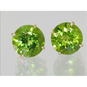 14k Gold Post Earrings, Peridot Topaz, E212