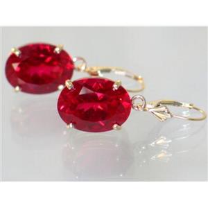 14k Gold Leverback Earrings, Created Ruby, E407