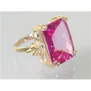 10K, 14K or 18K Gold Ladies Ring, Pure Pink Topaz, R039