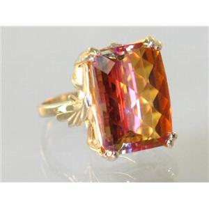 10K, 14K or 18K Gold Ladies Ring, Twilight Fire Topaz, R039