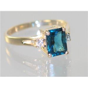 10K, 14K or 18K Gold Ladies Ring, London Blue Topaz, R171