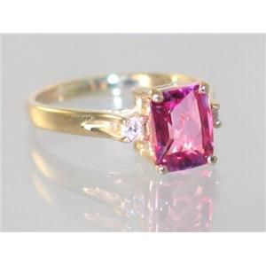 10K, 14K or 18K Gold Ladies Ring, Pure Pink Topaz, R171