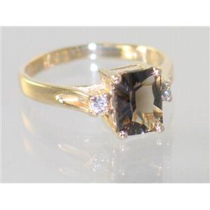 10K, 14K or 18K Gold Ladies Ring, Smoky Quartz, R171