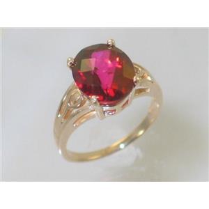 10K, 14K or 18K Gold Ladies Ring, Crimson Fire Topaz, R139