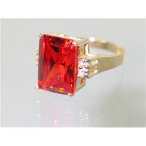 10K, 14K or 18K Gold Ladies Ring, Created Padparadscha Sapphire, R201