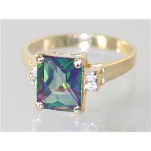 10K, 14K or 18K Gold Ladies Ring, Mystic Fire Topaz, R221