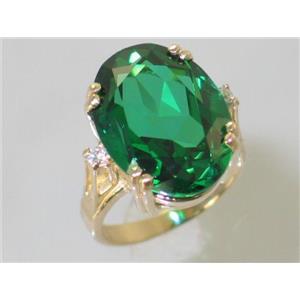 10K, 14K or 18K Gold Ladies Ring, Russian Nanocrystal Emerald, R269