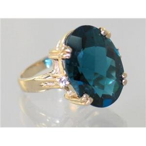 10K, 14K or 18K Gold Ladies Ring, London Blue Topaz, R269