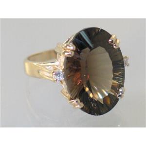 10K, 14K or 18K Gold Ladies Ring, Smoky Quartz, R269