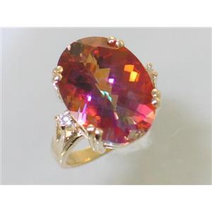 10K, 14K or 18K Gold Ladies Ring, Twilight Fire Topaz, R269
