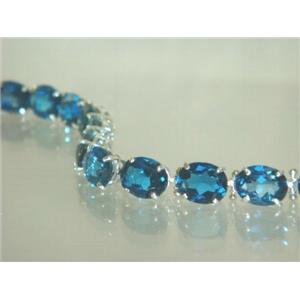 SB003, London Blue Topaz, 925 Sterling Silver Bracelet