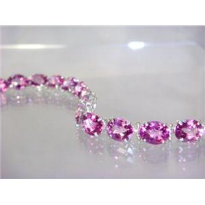 SB003, Pure Pink Topaz, 925 Sterling Silver Bracelet