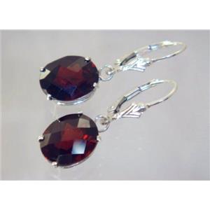 925 Sterling Silver Earrings, Mozambique Garnet, SE207