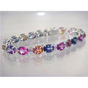 SB002, Multi Mystic, 925 Sterling Silver Bracelet