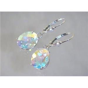 925 Sterling Silver Earrings, Mercury Mist Topaz, SE207