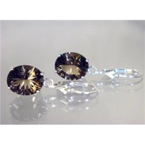925 Sterling Silver Earrings, Smoky Quartz, SE207