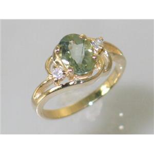 10K, 14K or 18K Gold Ladies Ring, Green Amethyst, R176