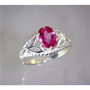 SR137, Pure Pink Topaz, 925 Sterling Silver Ring