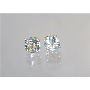 14k Gold Post Earrings, Green Amethyst, E012