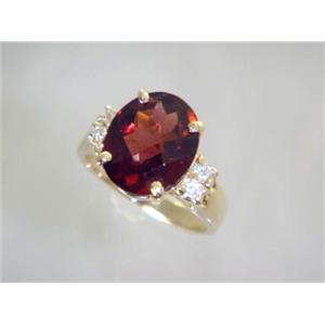 10K, 14K or 18K Gold Ladies Ring, Mozambique Garnet, R123