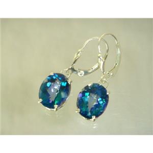 925 Sterling Silver Earrings, Neptune Garden Topaz, SE207