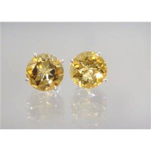 925 Sterling Silver Post Earrings, Citrine, SE212