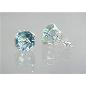 925 Sterling Silver Post Earrings, Green Amethyst, SE212