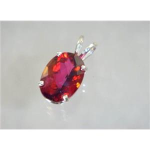925 Sterling Silver Pendant, Crimson Topaz, SP006