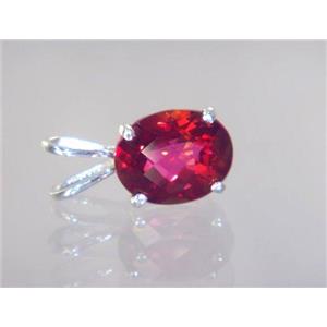 925 Sterling Silver Pendant, Crimson Topaz,  SP002