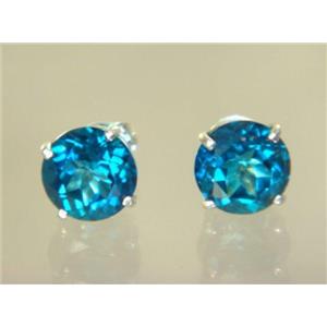 14k Gold Post Earrings, Paraiba Topaz, E112
