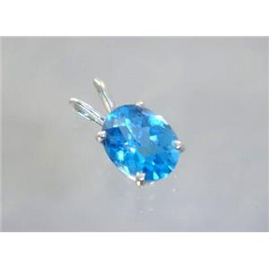 925 Sterling Silver Pendant, Swiss Blue Topaz,  SP002