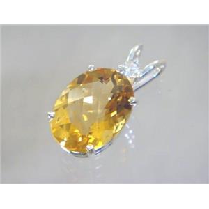925 Sterling Silver Pendant, Citrine,  SP018