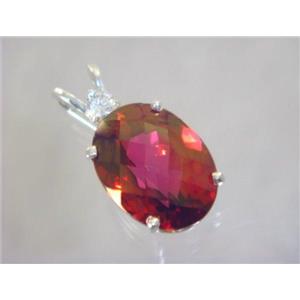 925 Sterling Silver Pendant, Crimson Topaz, SP018