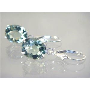 925 Sterling Silver Earrings, Green Amethyst, SE207
