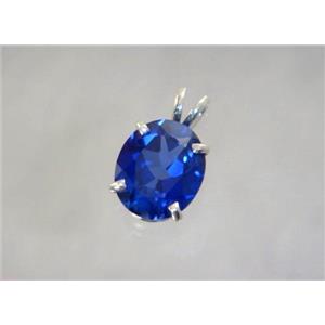 925 Sterling Silver Pendant, Created Blue Sapphire, SP040