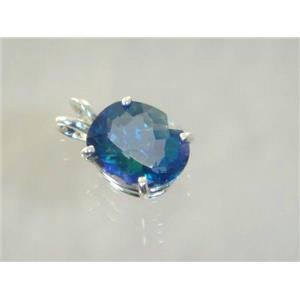 925 Sterling Silver Pendant, Neptune Garden Topaz, SP040