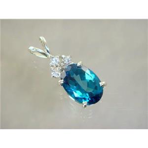 925 Sterling Silver Pendant, Paraiba Topaz,SP043