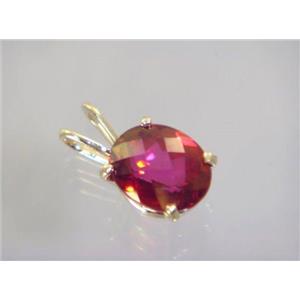 P002, Crimson Topaz 14k Gold Pendant