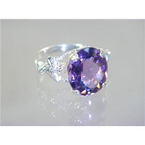 925 Sterling Silver Ladies Angel Ring, Amethyst, SR154