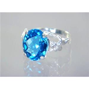 Swiss Blue Topaz Angel, 925 Sterling Silver Ring. SR154