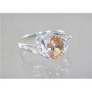 SR176, Champagne CZ, 925 Sterling Silver Ring