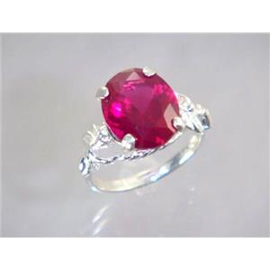 Created Ruby, 925 Sterling Silver Ring, SR154