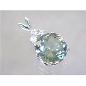 SP087, Green Amethyst 925 Sterling Silver Pendant